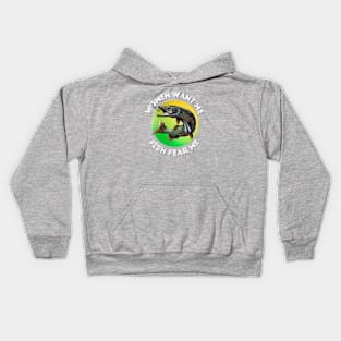 Women want me and fish fear me - Green Kids Hoodie